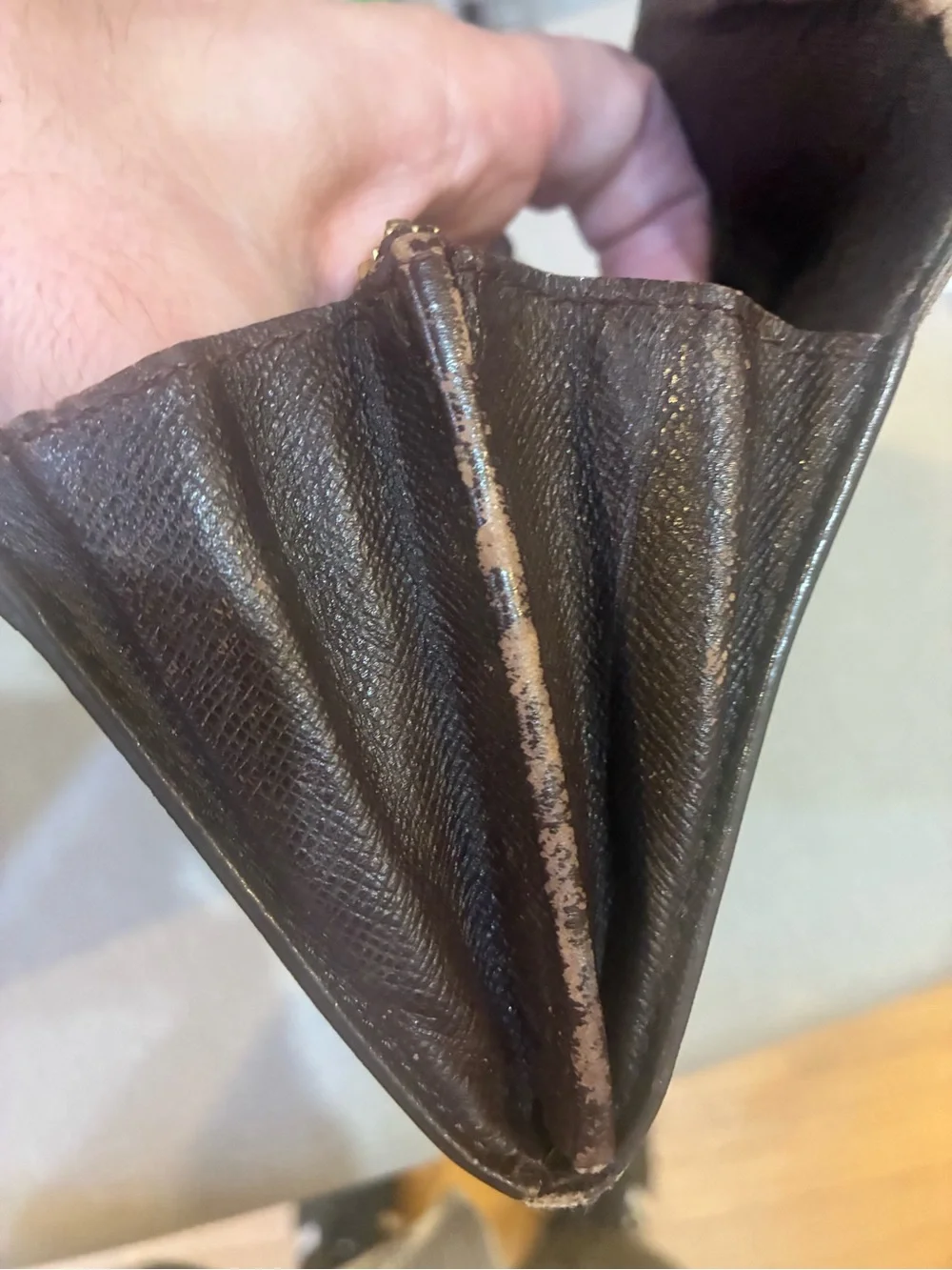 Louis Vuitton Brown Damier Fold Wallet (authentic)